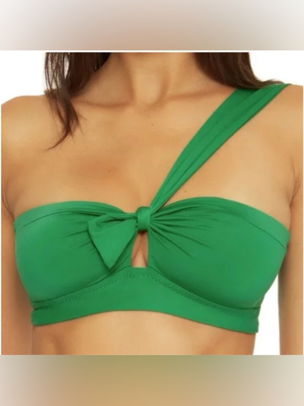 BECCA Rich Emerald Twist Halter Bandeau Bikini Top